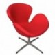 Sillón SW, tapizado en tejido cachemira rojo