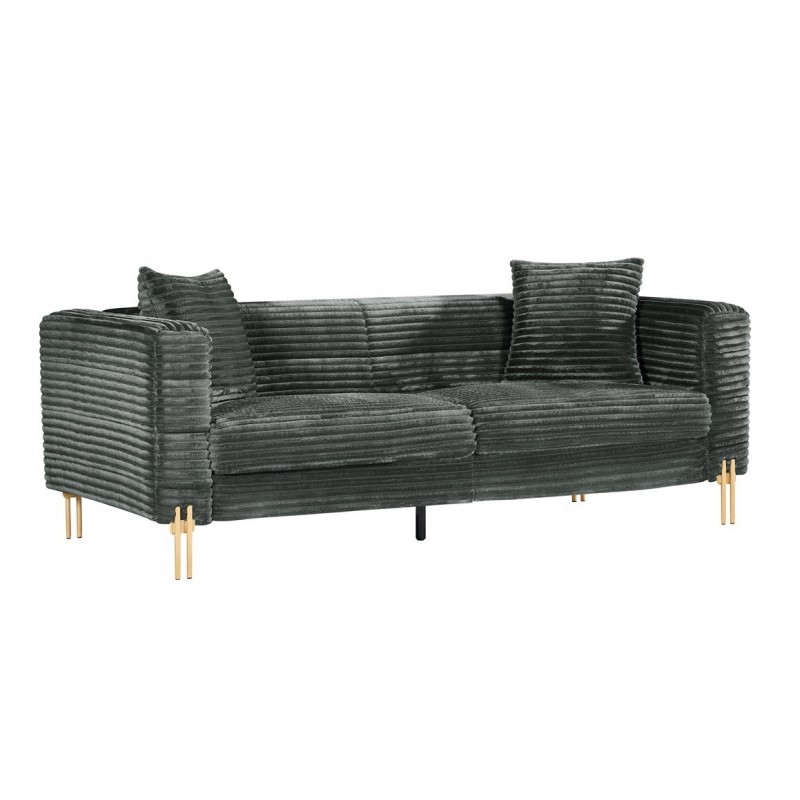 Sofá LARIOS, 3 plazas, tejido corduroy gris