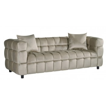 Sofá LORING, 3 plazas, tejido velvet gris claro 25