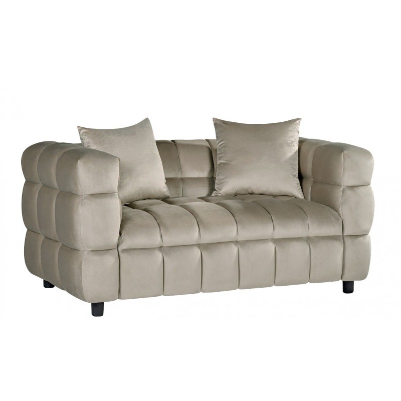 Sofá LORING, 2 plazas, tejido velvet gris claro 25