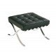 Ottoman BARNA (T), acero inoxidable, piel top negra