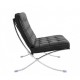 Silla BARNA (T), diseño, acero inoxidable, similpiel negra