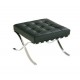 Ottoman BARNA (T), acero inoxidable, similpiel negra