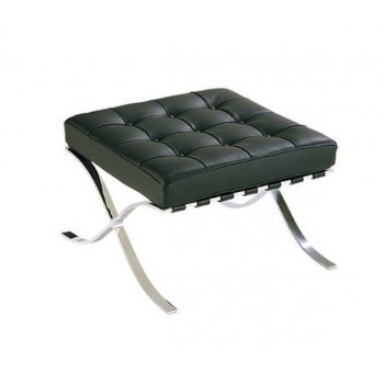 Ottoman BARNA (T), acero inoxidable, similpiel negra