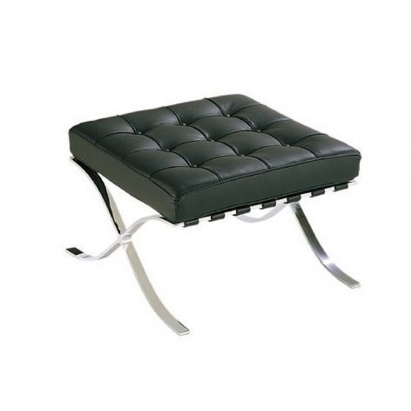 Ottoman BARNA (T), acero inoxidable, similpiel negra