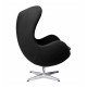Sillón EG, fibra de vidrio, basculante, tapizado cachemir negro