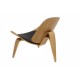 Sillón NORDIC (R), fresno, similpiel negra