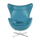Sillón EG (TE), fibra de vidrio, basculante, tapizado similpiel turquesa