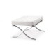 Ottoman BARNA (T), acero inoxidable, similpiel blanca