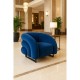 Sillón KARLOVY, tapizado velvet azul