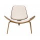 Sillón NORDIC (R), palo rosa, similpiel blanca