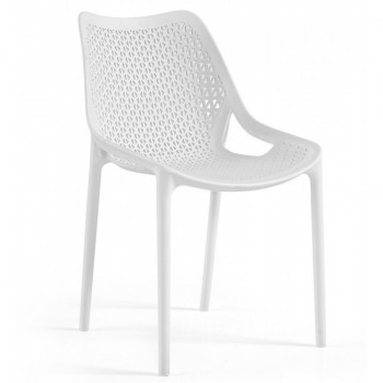 Silla BILL, apilable, polipropileno blanco