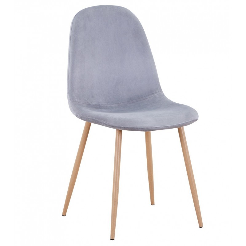 Silla EPOQUE NEW, patas metálicas, terciopelo gris 19