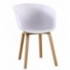 Sillón AWAK, madera curvada, polipropileno blanco