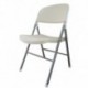 Silla BEACH, plegable, metal plata, polipropileno blanco