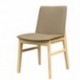 Silla ALPES, madera de haya, natural, similpiel marrón