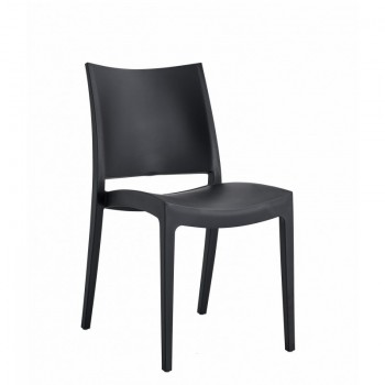 Silla CAPRI, apilable, tratamiento anti UV, polipropileno antracita
