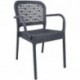 Sillón LATOJA, apilable, polipropileno antracita
