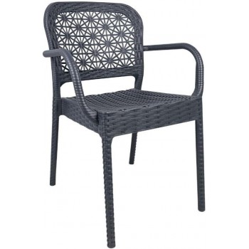 Sillón LATOJA, apilable, polipropileno antracita