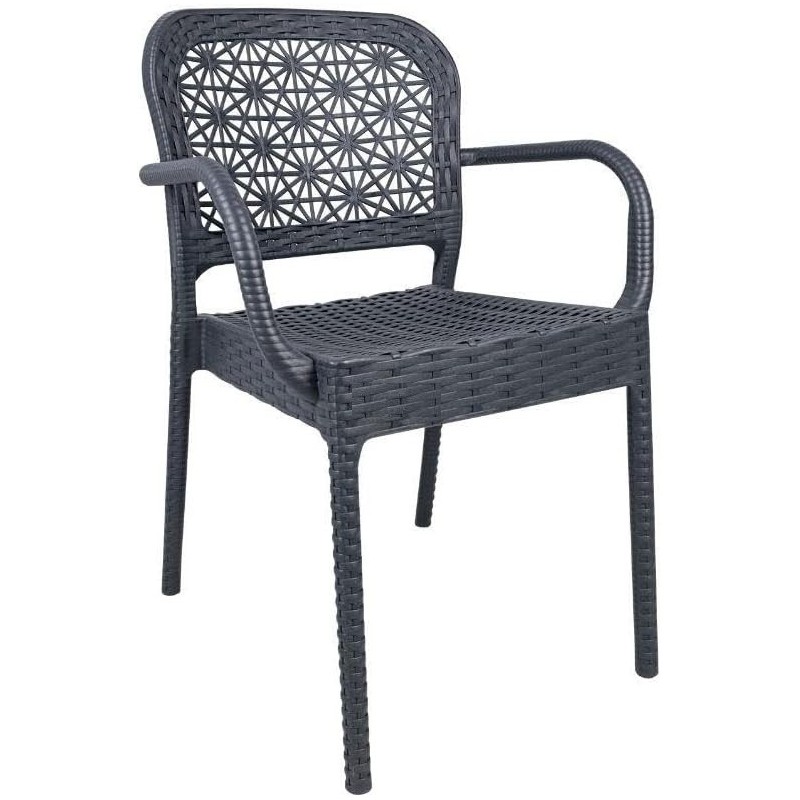 Sillón LATOJA, apilable, polipropileno antracita