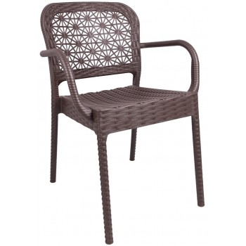 Sillón LATOJA, apilable, polipropileno marrón chocolate