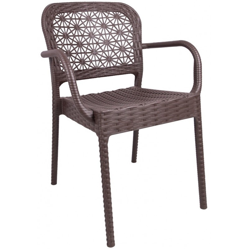 Sillón LATOJA, apilable, polipropileno marrón chocolate