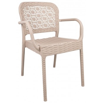 Sillón LATOJA, apilable, polipropileno beige