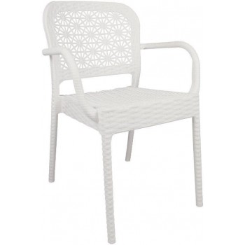 Sillón LATOJA, apilable, polipropileno blanco