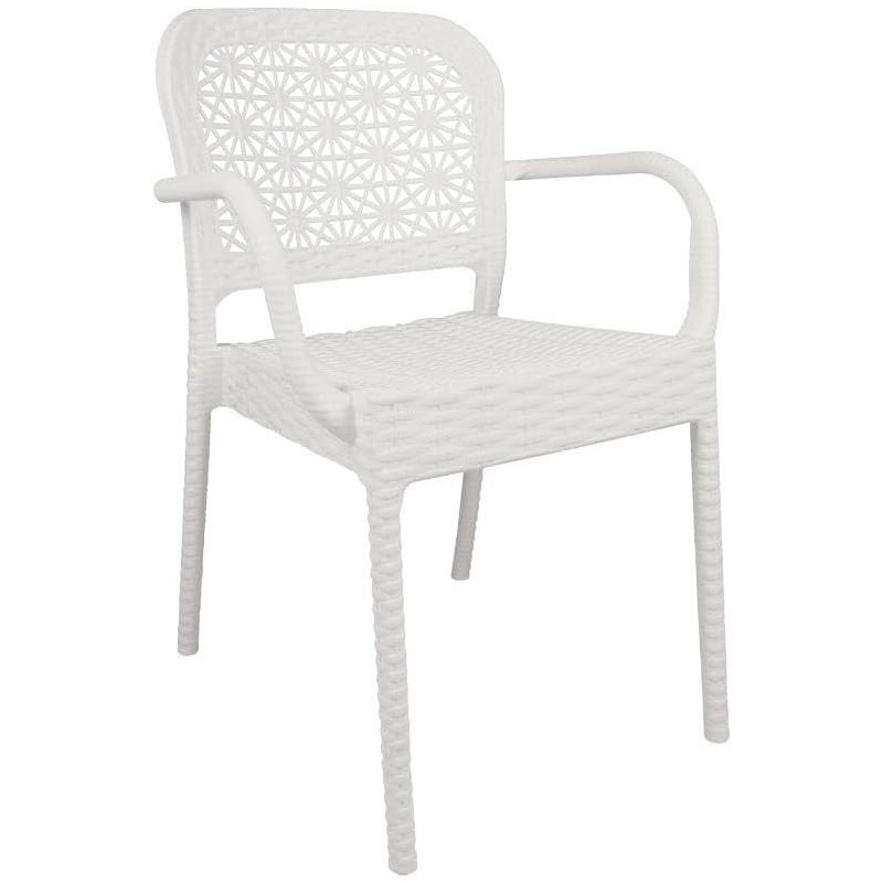 Sillón LATOJA, apilable, polipropileno blanco