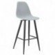 Taburete CLUNY, metal epoxi negro, polipropileno gris