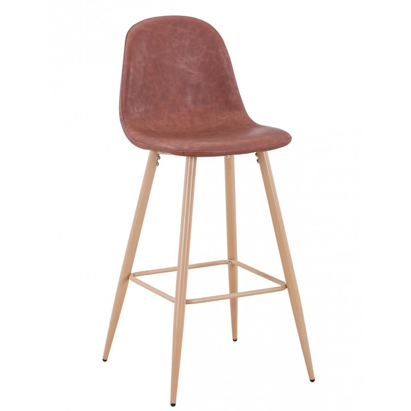 Taburete EPOQUE NEW, patas metálicas, similpiel vintage cuero 3-2