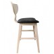 Taburete DUBLIN, madera de hevea, natural, velvet gris oscuro