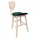Taburete DUBLIN, madera de hevea, natural, velvet verde oscuro