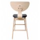 Taburete DUBLIN, madera de hevea, natural, similpiel negra
