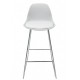 Taburete TOW FIBB, cromado, carcasa y tapizado blanco