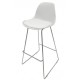 Taburete TOW FIBB, cromado, carcasa y tapizado blanco