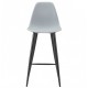 Taburete CLUNY, metal epoxi negro, polipropileno gris