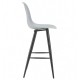Taburete CLUNY, metal epoxi negro, polipropileno gris
