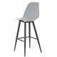 Taburete CLUNY, metal epoxi negro, polipropileno gris