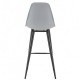 Taburete CLUNY, metal epoxi negro, polipropileno gris