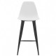 Taburete CLUNY, metal epoxi negro, polipropileno blanco