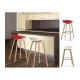 Taburete AWAK (TO), madera curvada, asiento polipropileno blanco