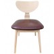 Silla DUBLIN, contrachapado de madera de hevea, natural, similpiel marrón