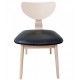 Silla DUBLIN, contrachapado de madera de hevea, natural, similpiel negra