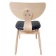 Silla DUBLIN, contrachapado de madera de hevea, natural, similpiel negra