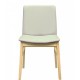Silla ALPES, madera de haya, natural, similpiel gris