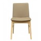 Silla ALPES, madera de haya, natural, similpiel marrón