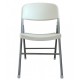 Silla BEACH, plegable, metal plata, polipropileno blanco