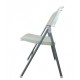 Silla BEACH, plegable, metal plata, polipropileno blanco