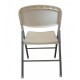 Silla BEACH, plegable, metal plata, polipropileno blanco